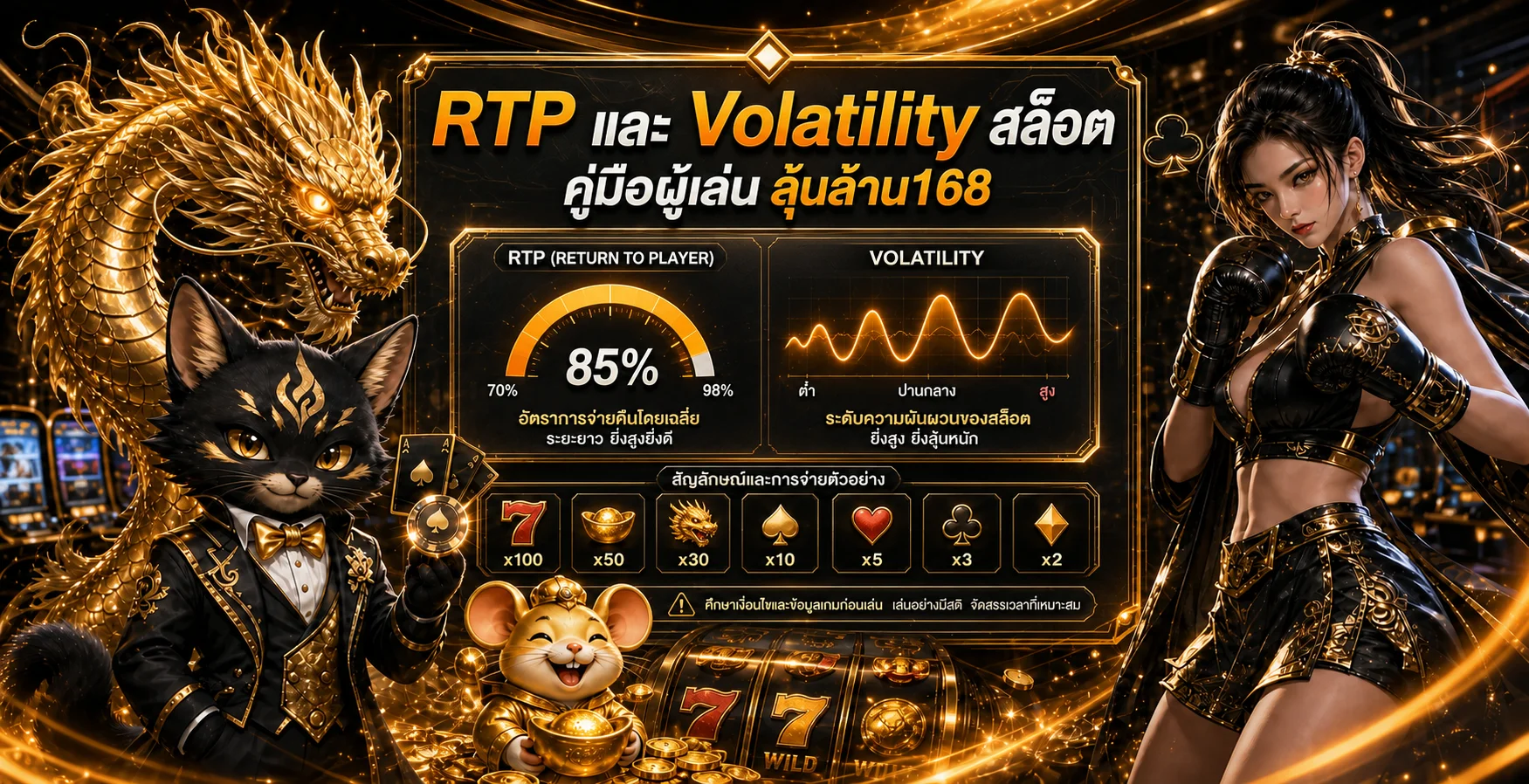 ลุ้นล้าน168 อธิบาย RTP และ Volatility สล็อตแบบเข้าใจง่าย